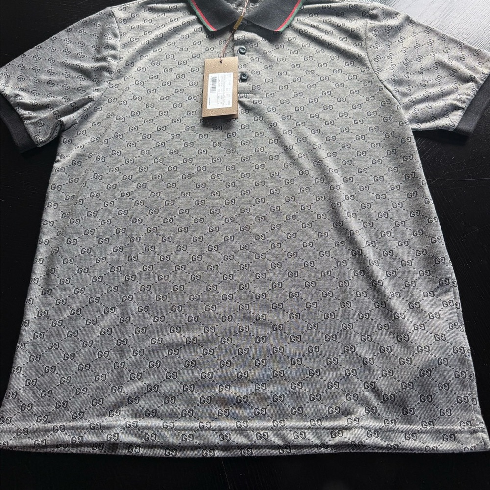 Men's Grey Gucci Polo Shirt